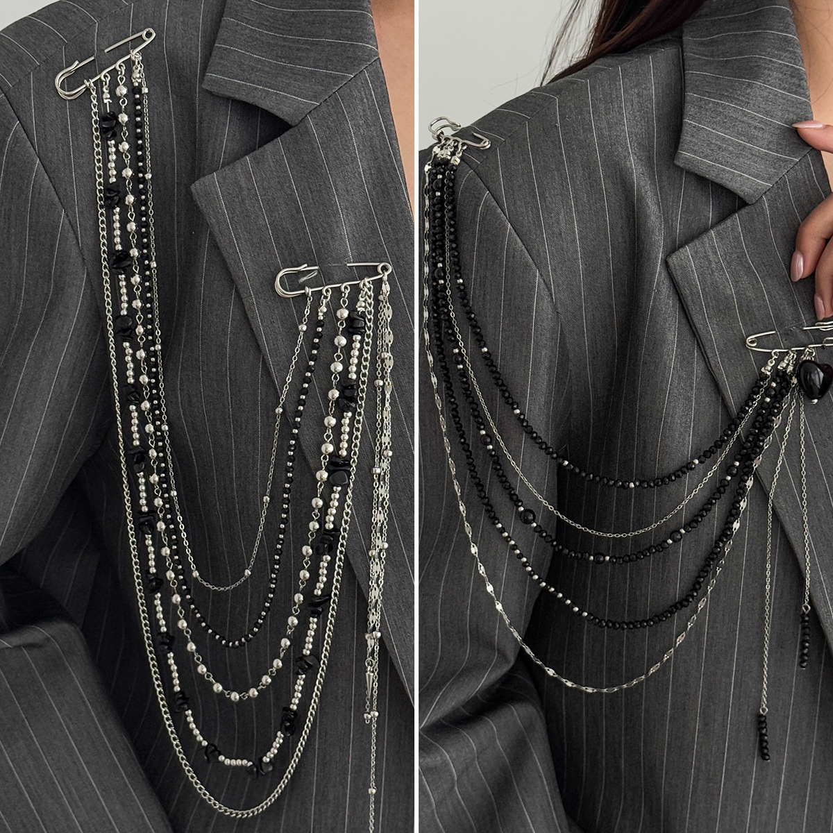 Women'S Accessories Jewelry - Punk Hip Hop Long Crystal Brooch