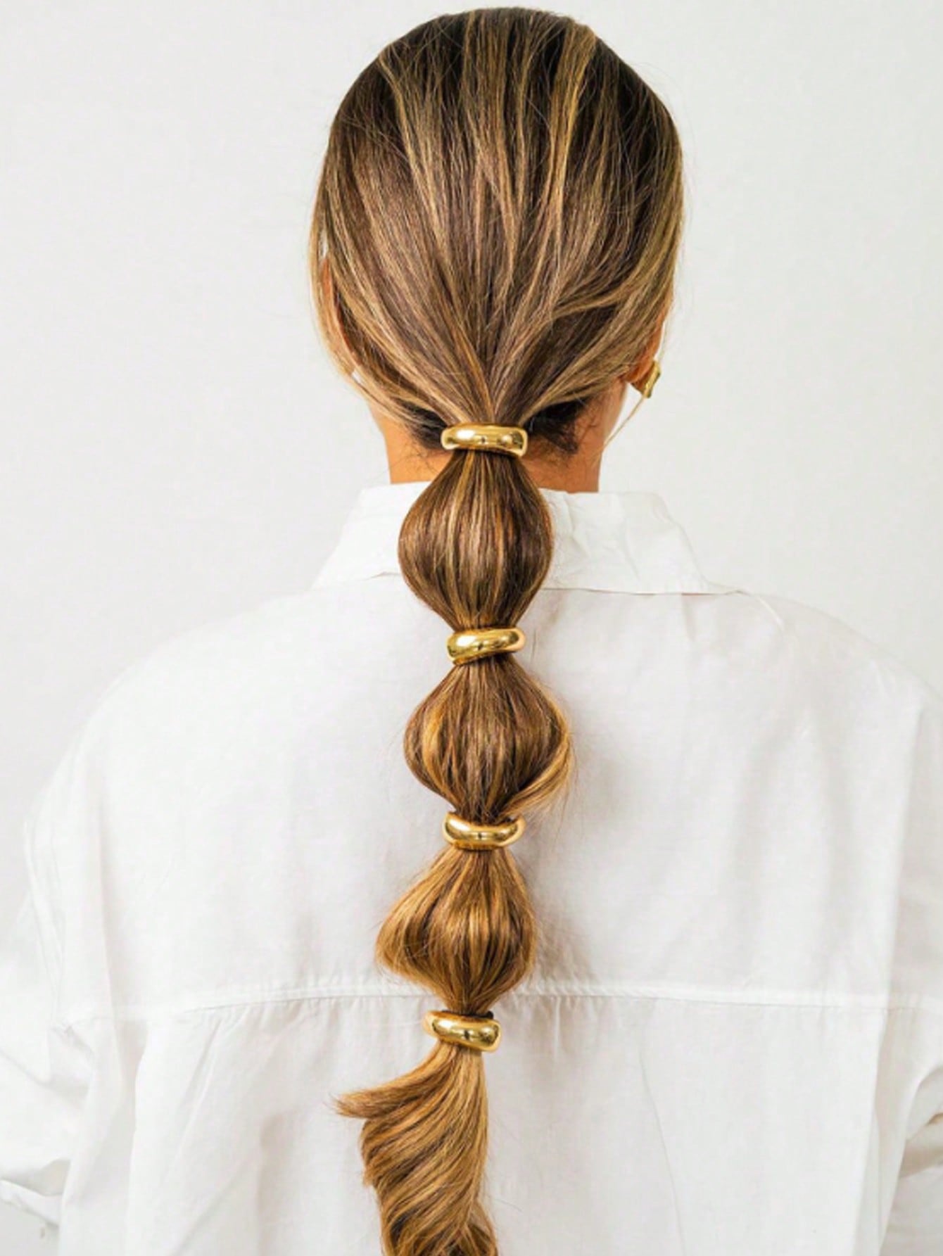 Women Accessories Combo Gift - 4pcs Elegant Gold Metal Hair Ties,