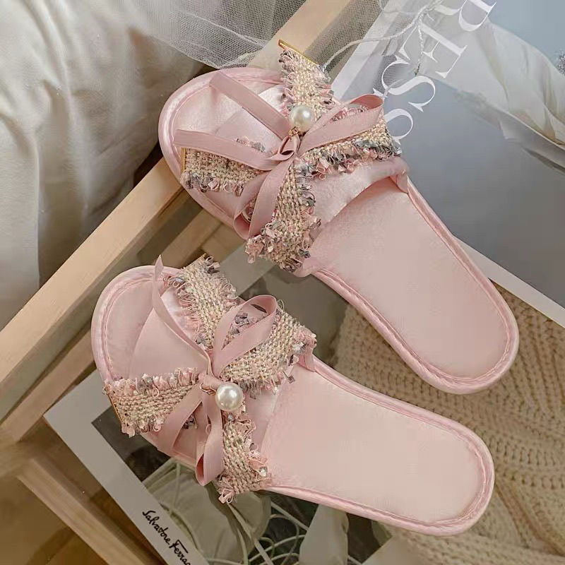Women'S Accessories For Shoes - Princess Pink Slippers Woman Lolita Designer