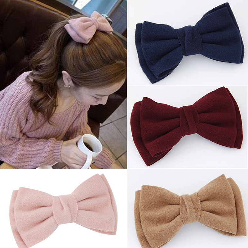 Women'S Accessories Flannels - Korean Solid Color Bow Hair Clip