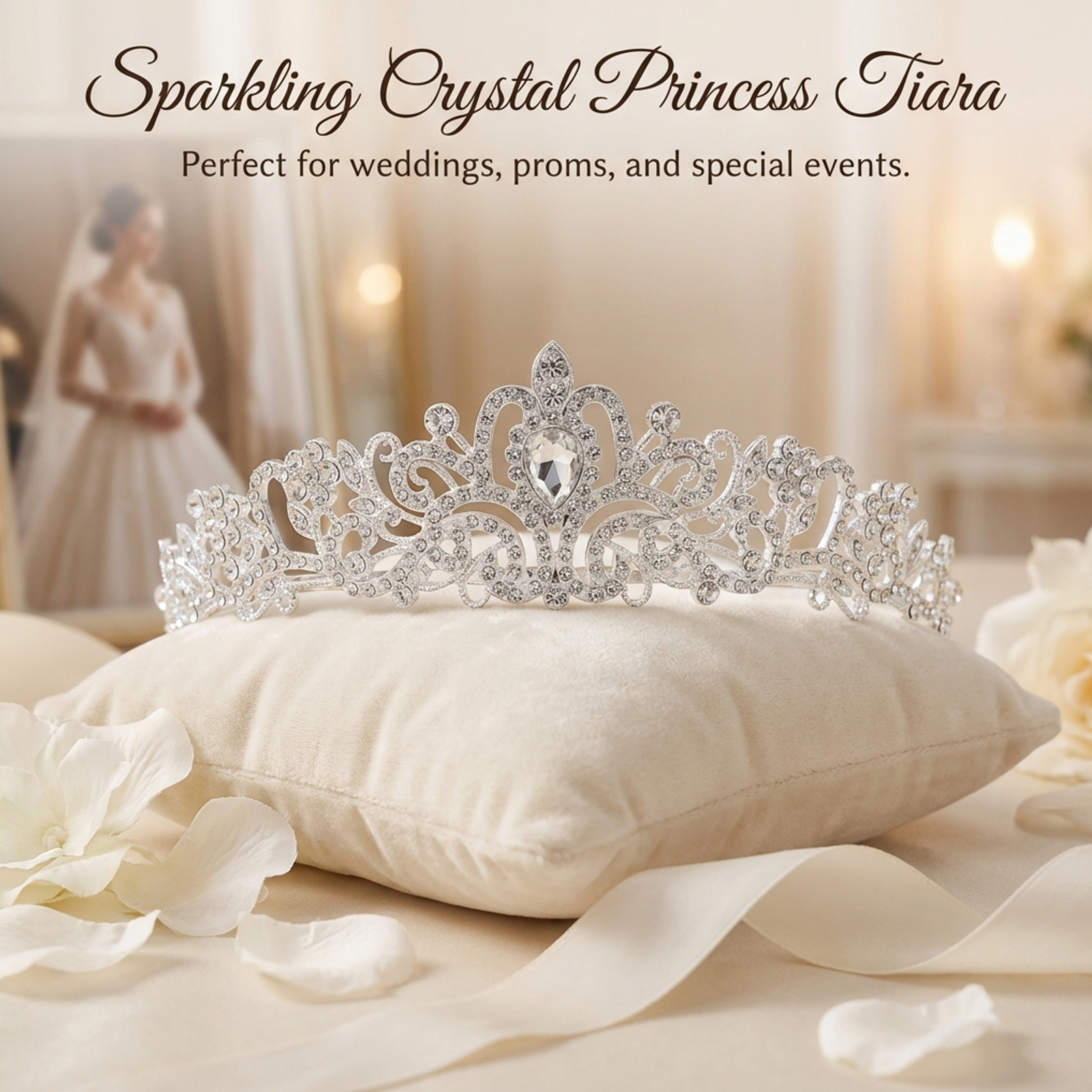 Elegant Bridal Crown Sparkly R - Women'S Accessories Jewelry avaliação e preço