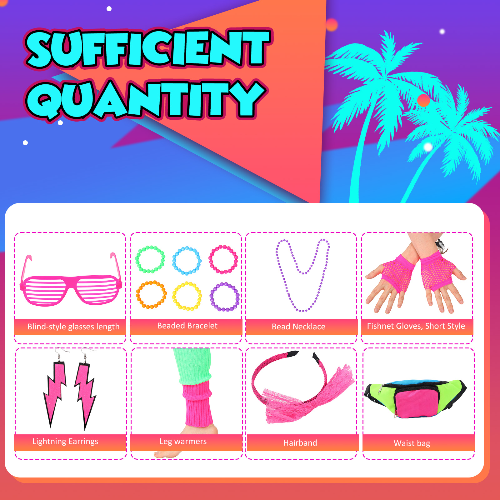 80s Themed Party Women Costume - Women'S Accessories In The 80S avaliação e preço