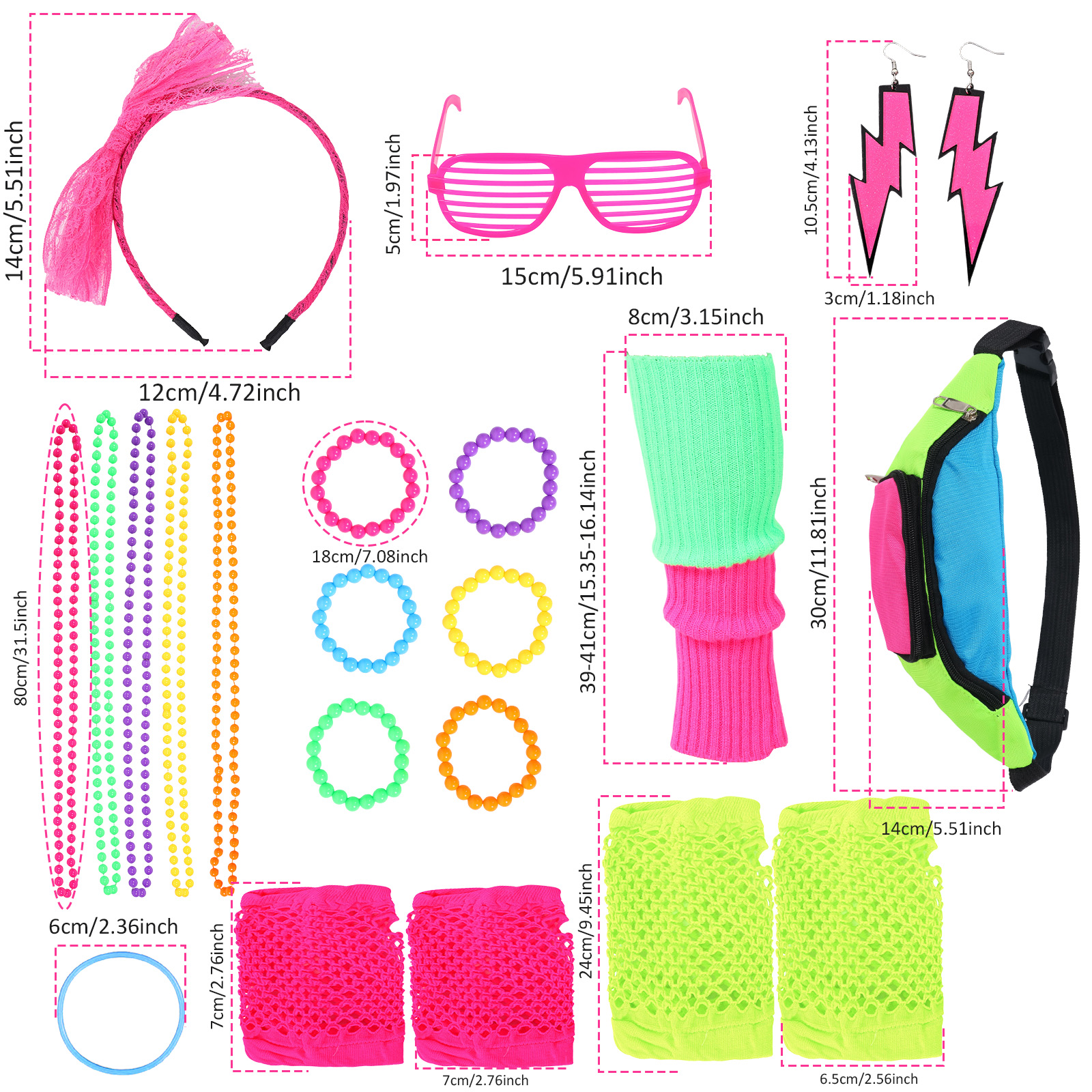 80s Themed Party Women Costume - Women'S Accessories In The 80S avaliação e preço