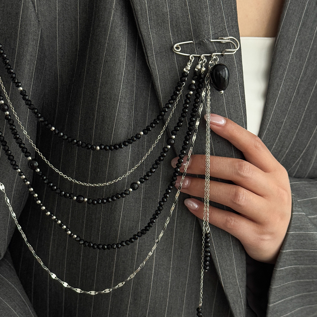 Punk Hip Hop Long Crystal Broo - Women'S Accessories Jewelry avaliação e preço