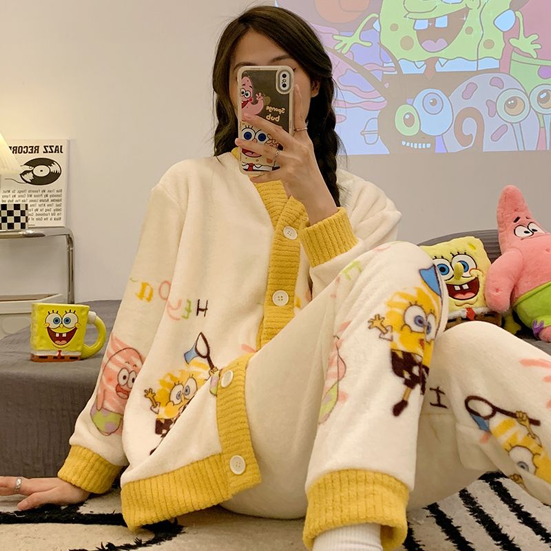 Anime SpongeBo Flannel Pajamas - Women'S Accessories Flannels avaliação e preço