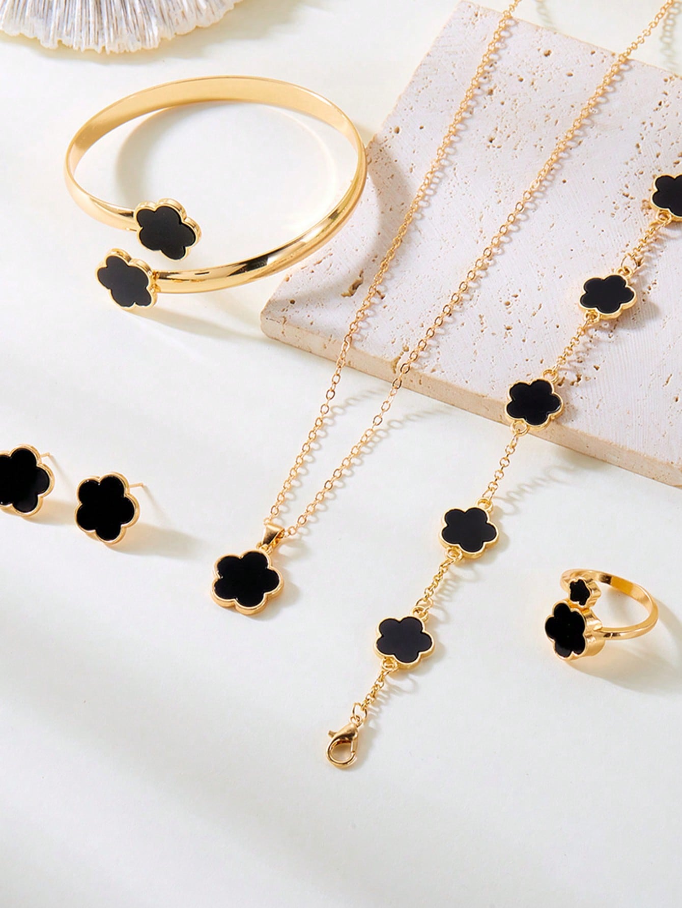 6Pcs Minimalist Four Leaf Clov - Women Accessories Combo Gift avaliação e preço