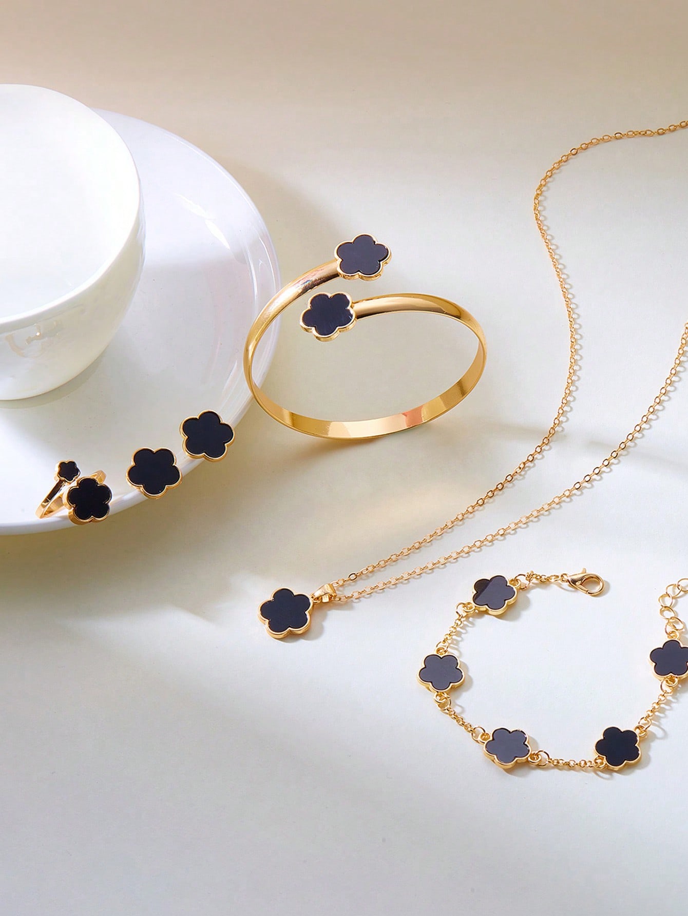 6Pcs Minimalist Four Leaf Clov - Women Accessories Combo Gift avaliação e preço