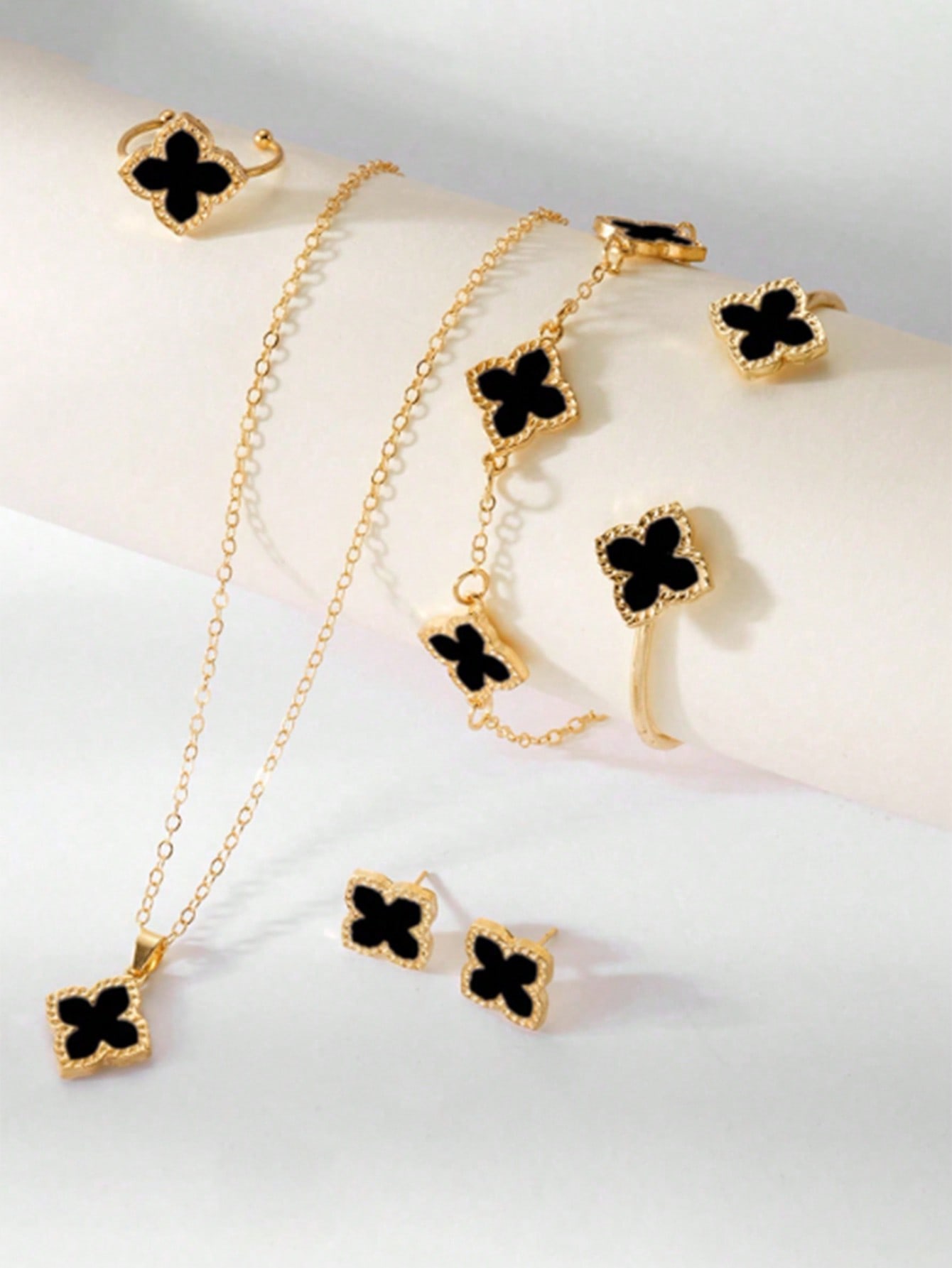 6Pcs Minimalist Four Leaf Clov - Women Accessories Combo Gift avaliação e preço