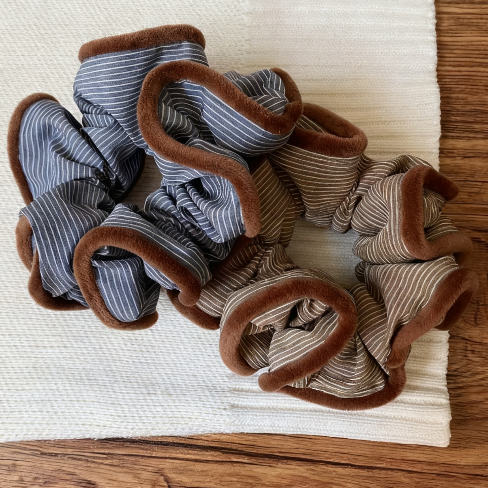 1PC Striped Flannel Scrunchies - Women'S Accessories Flannels avaliação e preço