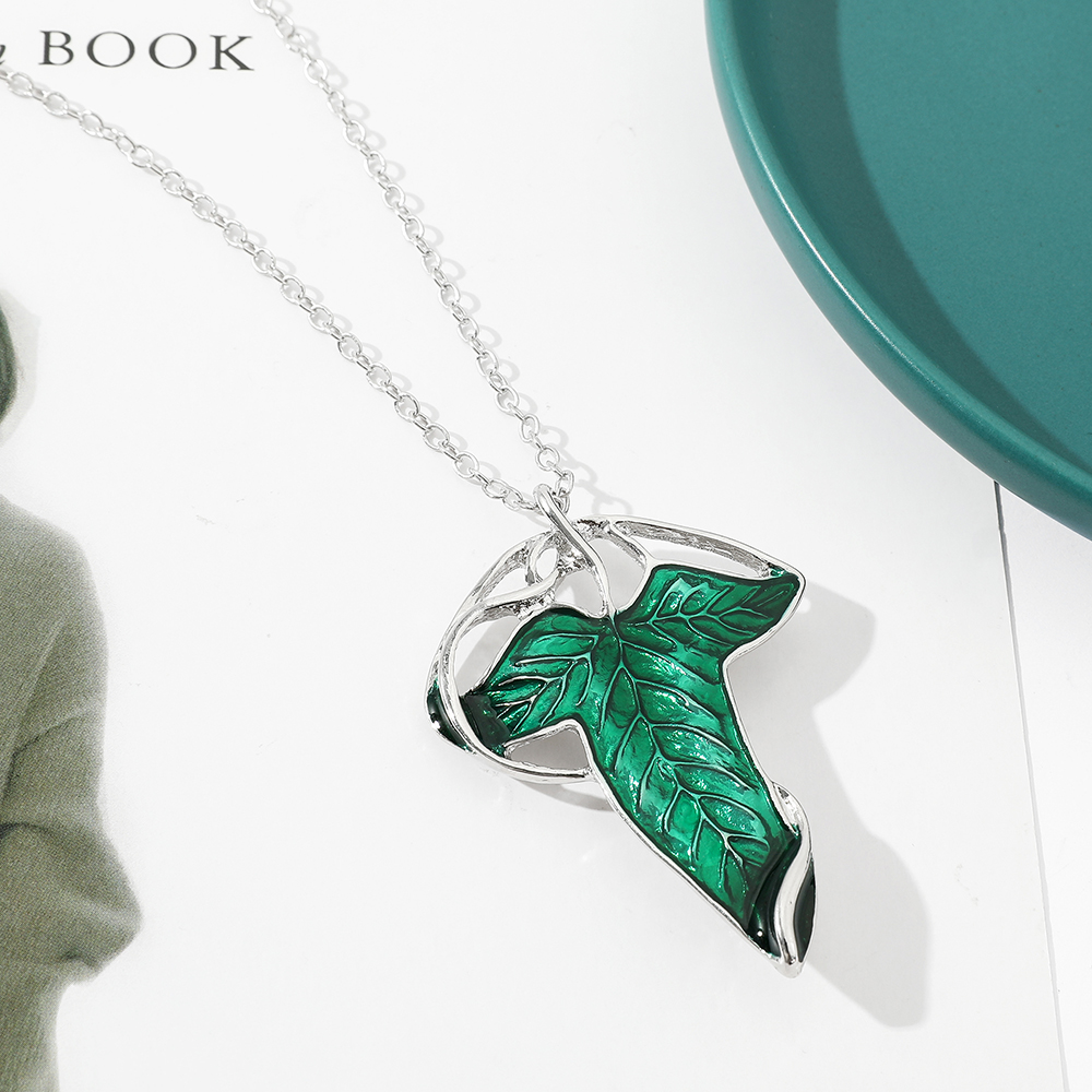 Vintage Green Leaf Pendant Nec - Women'S Accessories Jewelry avaliação e preço