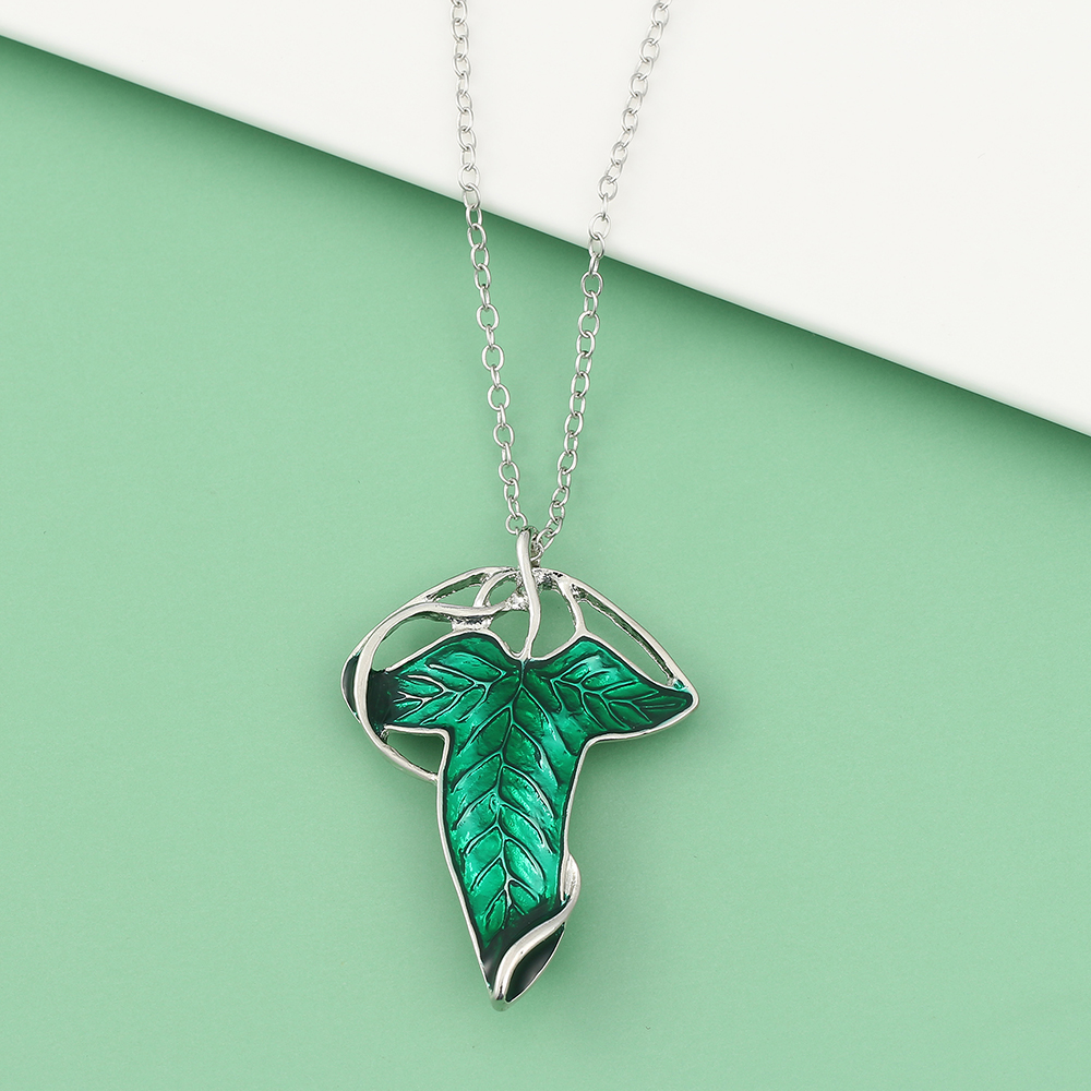 Vintage Green Leaf Pendant Nec - Women'S Accessories Jewelry avaliação e preço