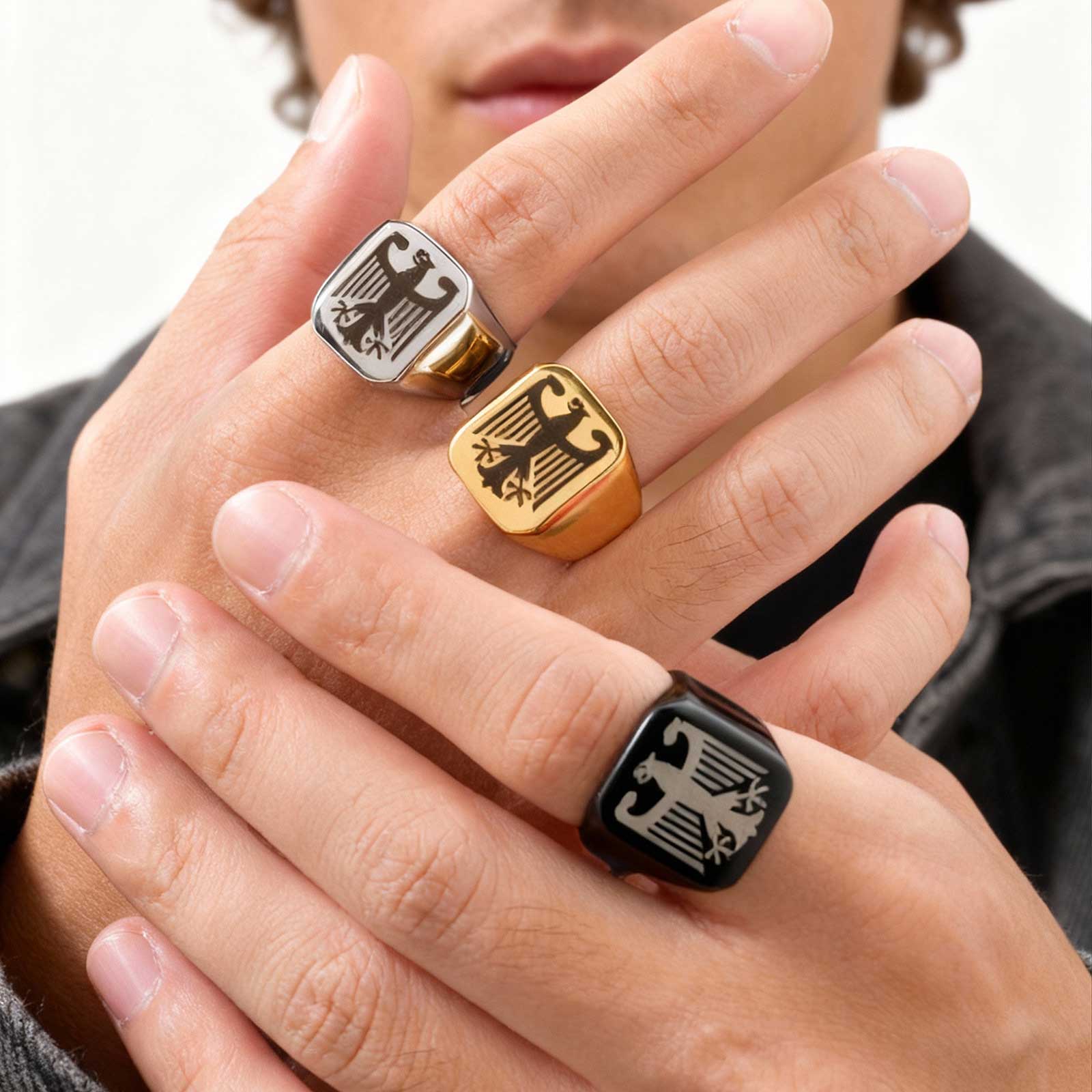 Custom Flying Hawk Eagle Ring  - Women Accessories Logo avaliação e preço