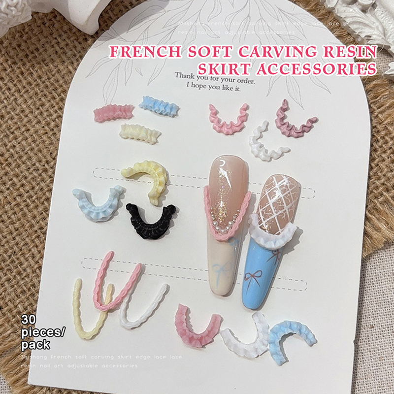 30Pcs 3D Resin Nail Art Lace T - Women Accessories Combo Gift avaliação e preço