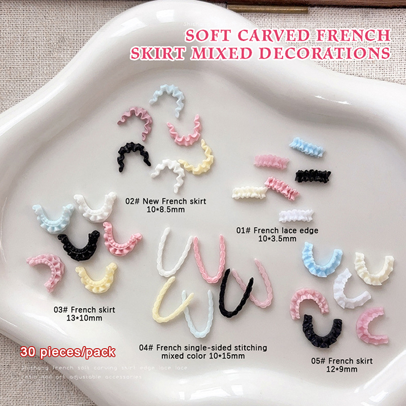 30Pcs 3D Resin Nail Art Lace T - Women Accessories Combo Gift avaliação e preço