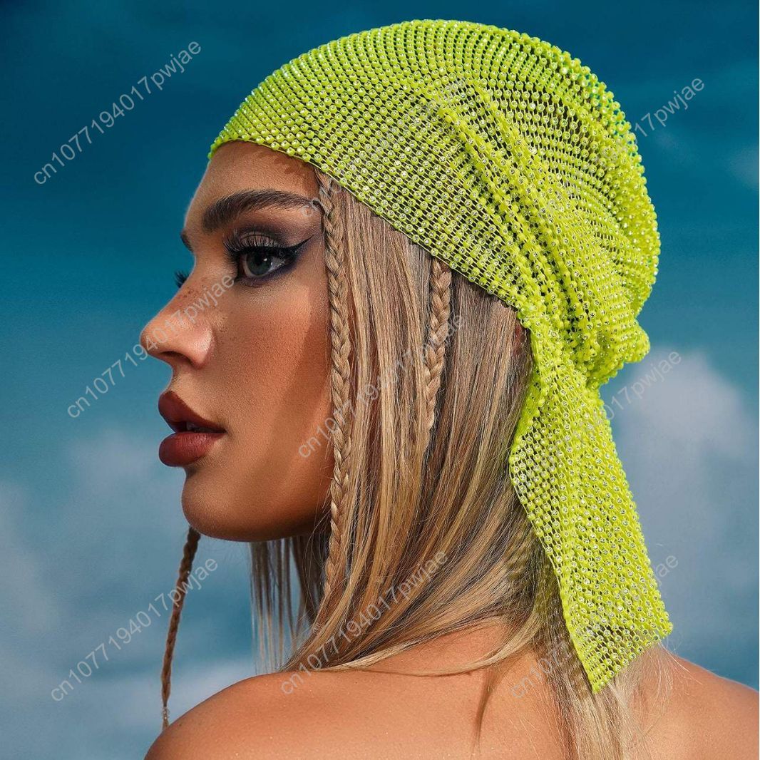 Rhinestone Fishnet Beanie — St - Women Accessories Trendy avaliação e preço