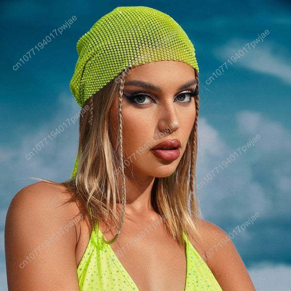 Rhinestone Fishnet Beanie — St - Women Accessories Trendy avaliação e preço