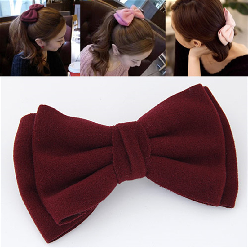 Korean Solid Color Bow Hair Cl - Women'S Accessories Flannels avaliação e preço