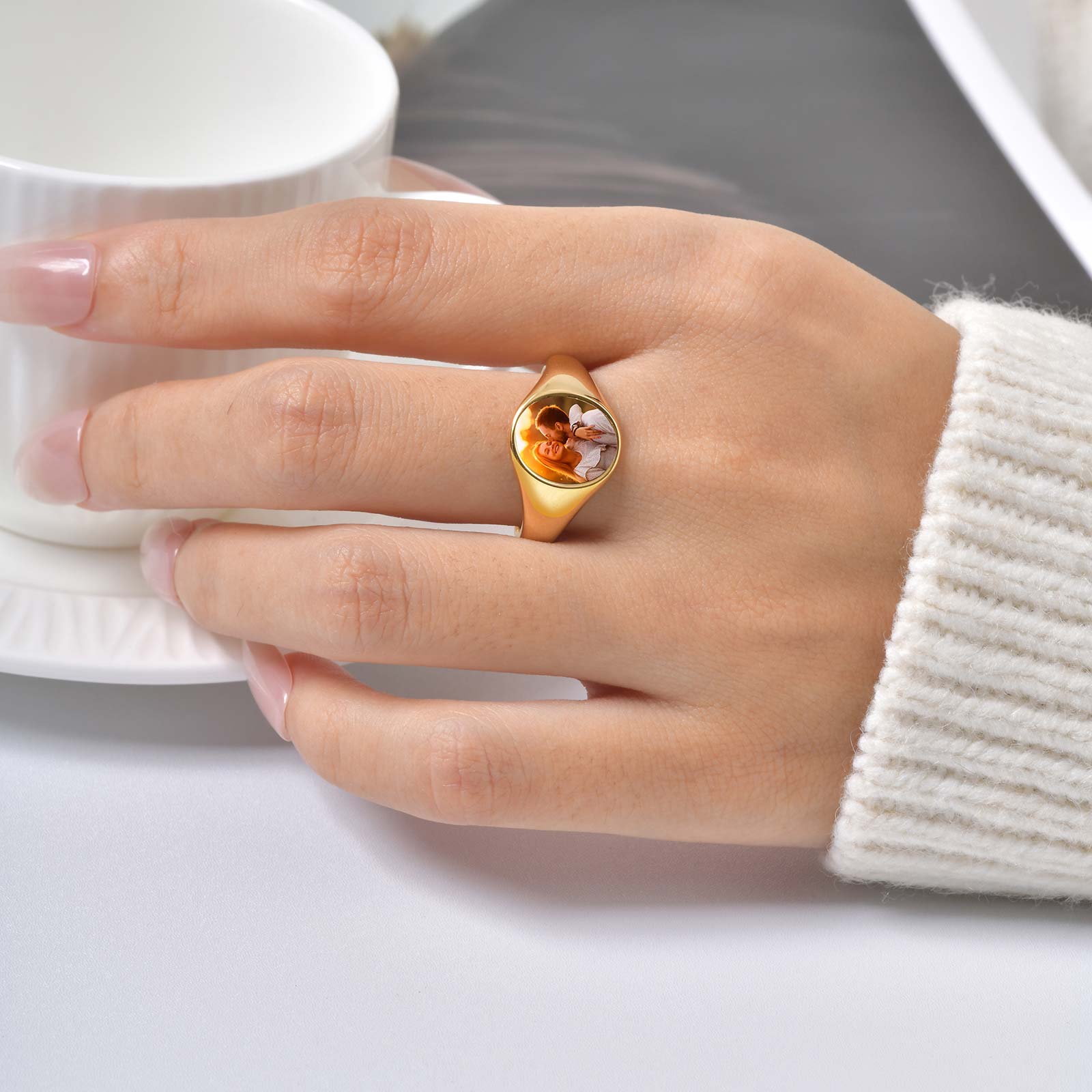 Custom Photo Signet Ring for W - Women Accessories Logo avaliação e preço