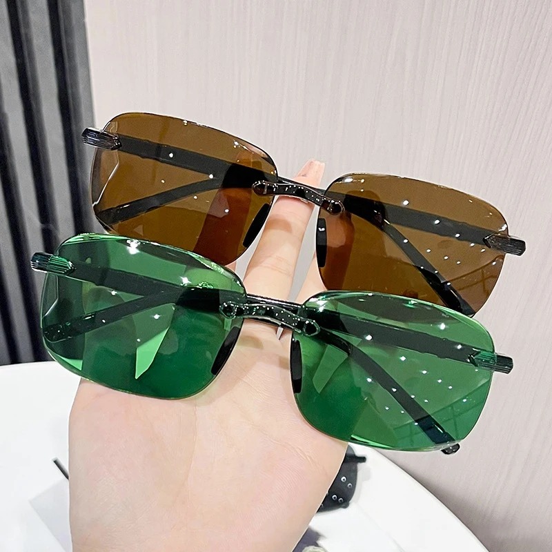 Rimless Stylish Trendy Sunglas - Women Accessories Trendy avaliação e preço