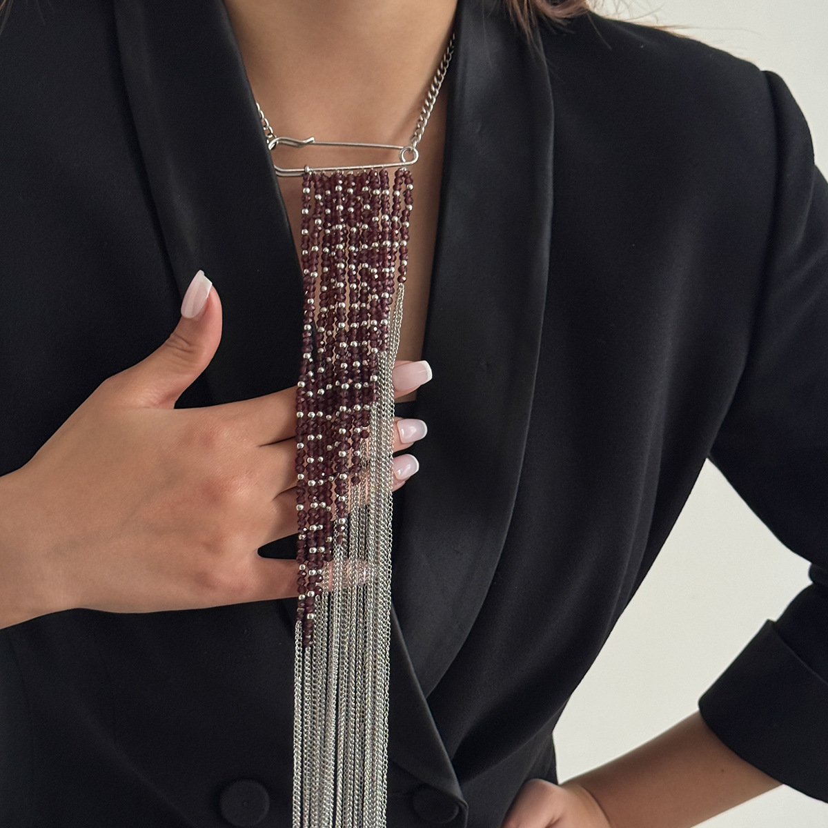 Silver Color Tassel Chain Broo - Women'S Accessories Jewelry avaliação e preço