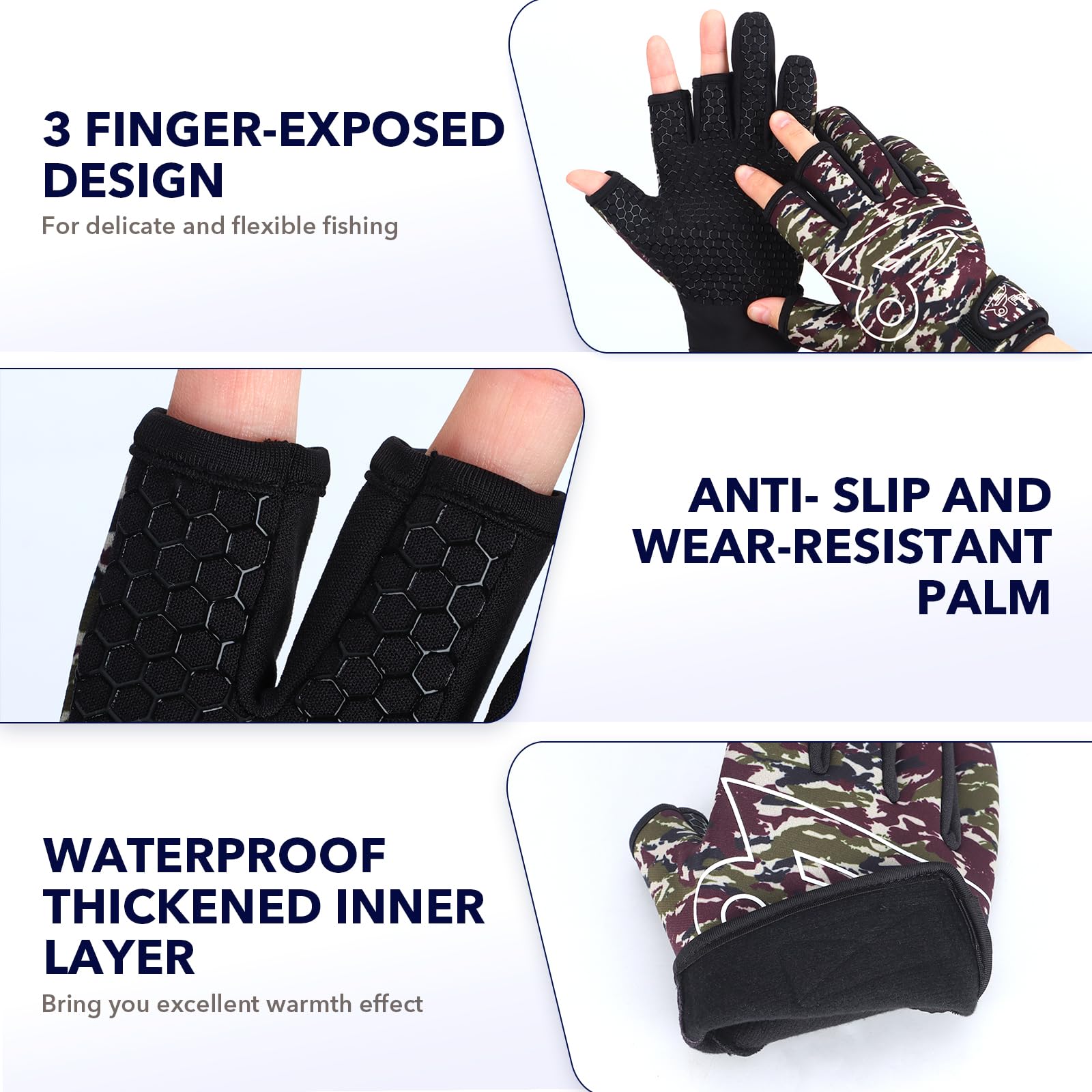 8Fans Fishing Gloves - Finger  - Women'S Kayak Accessories avaliação e preço