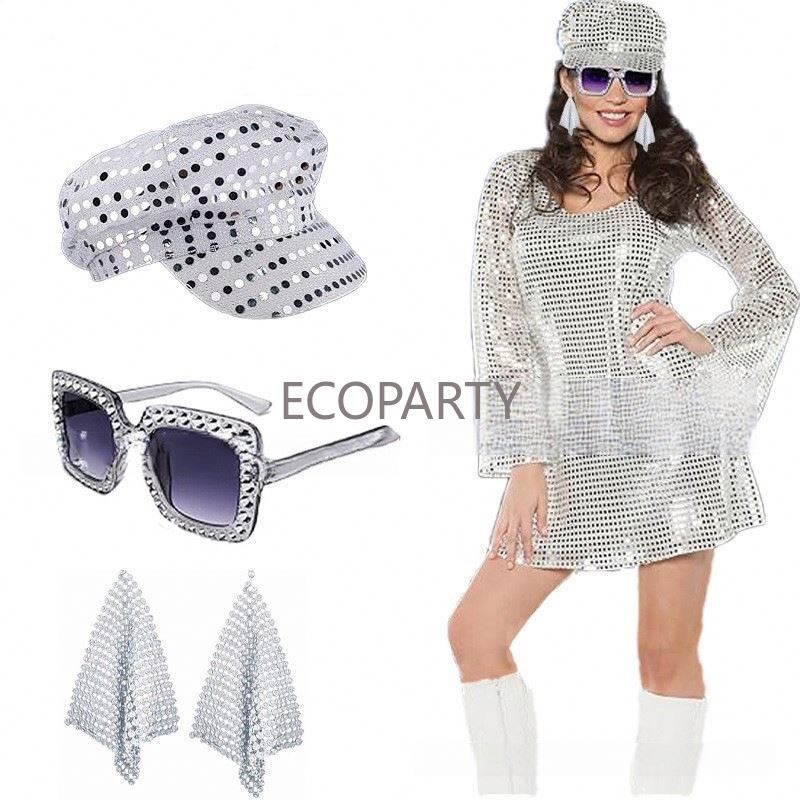 2024 3PCS/5PCS 70s Disco Costu - Women'S Accessories In The 80S avaliação e preço