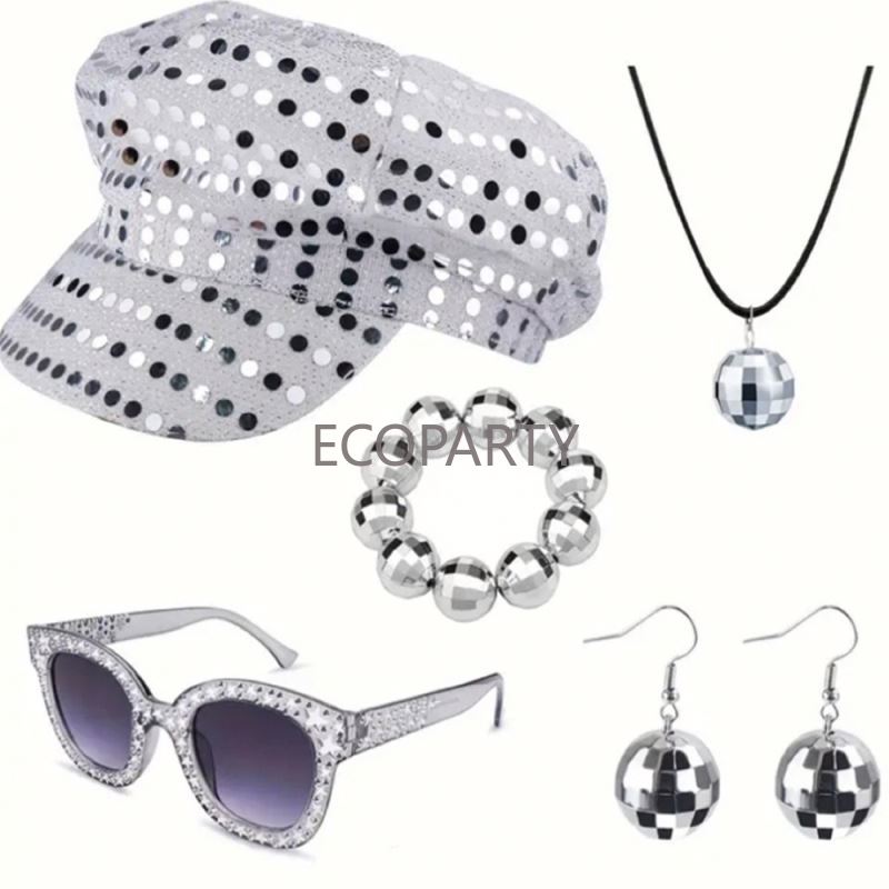2024 3PCS/5PCS 70s Disco Costu - Women'S Accessories In The 80S avaliação e preço