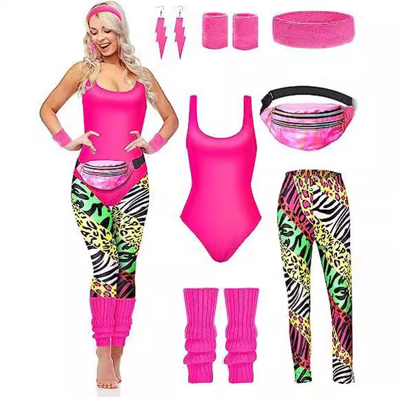 1980s Party Costume Women Spor - Women'S Accessories In The 80S avaliação e preço