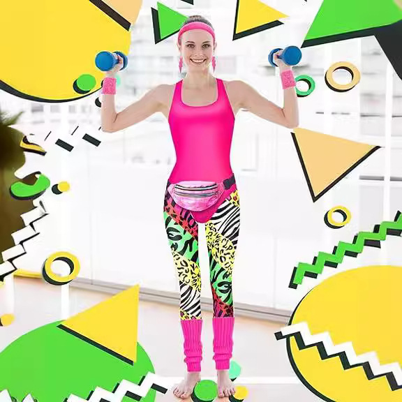 1980s Party Costume Women Spor - Women'S Accessories In The 80S avaliação e preço