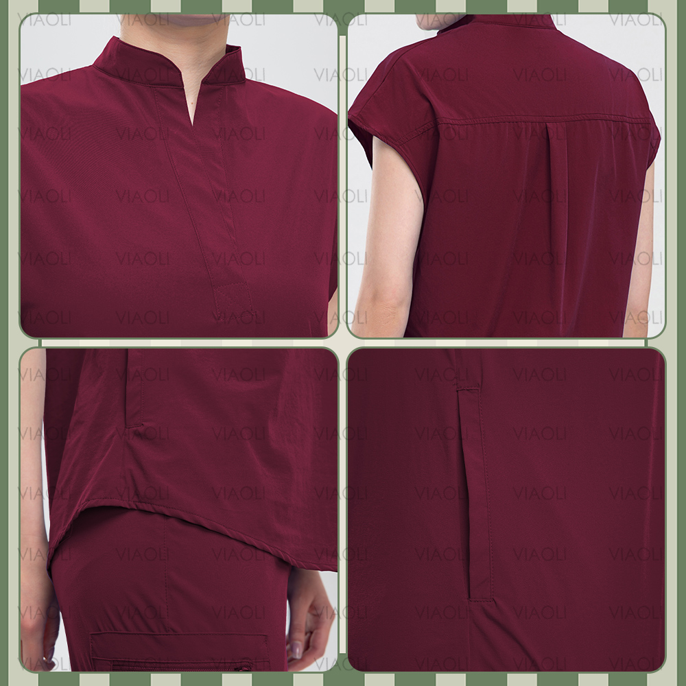 Women Slim Fit Scrubs Top Cust - Women Accessories Logo avaliação e preço