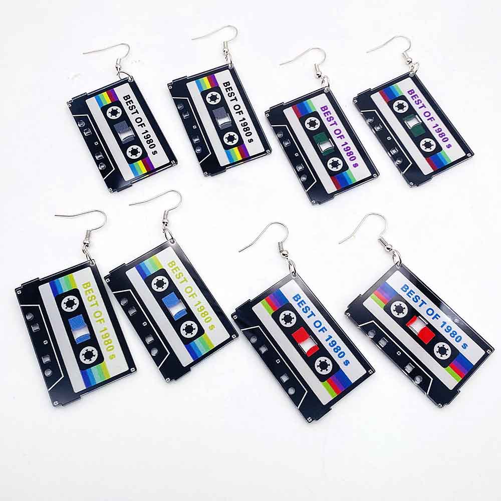 Vintage Cassette Tape Earrings - Women'S Accessories In The 80S avaliação e preço