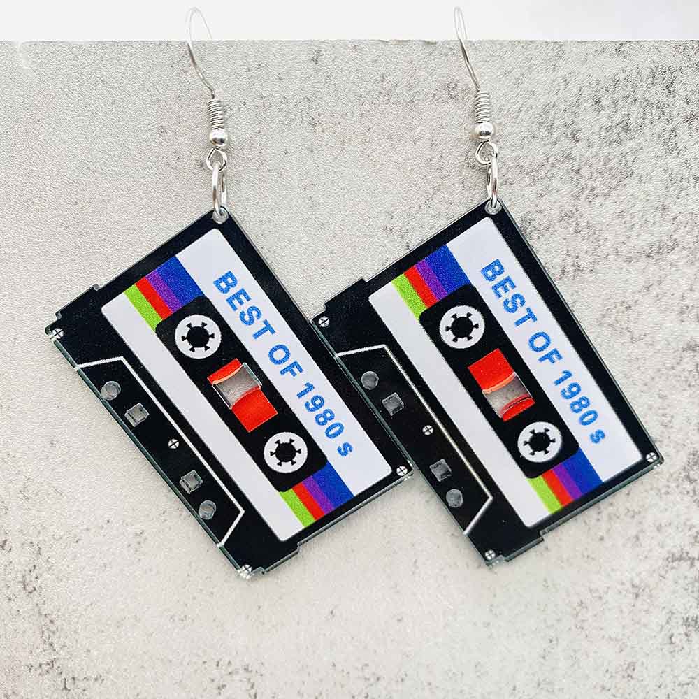 Vintage Cassette Tape Earrings - Women'S Accessories In The 80S avaliação e preço