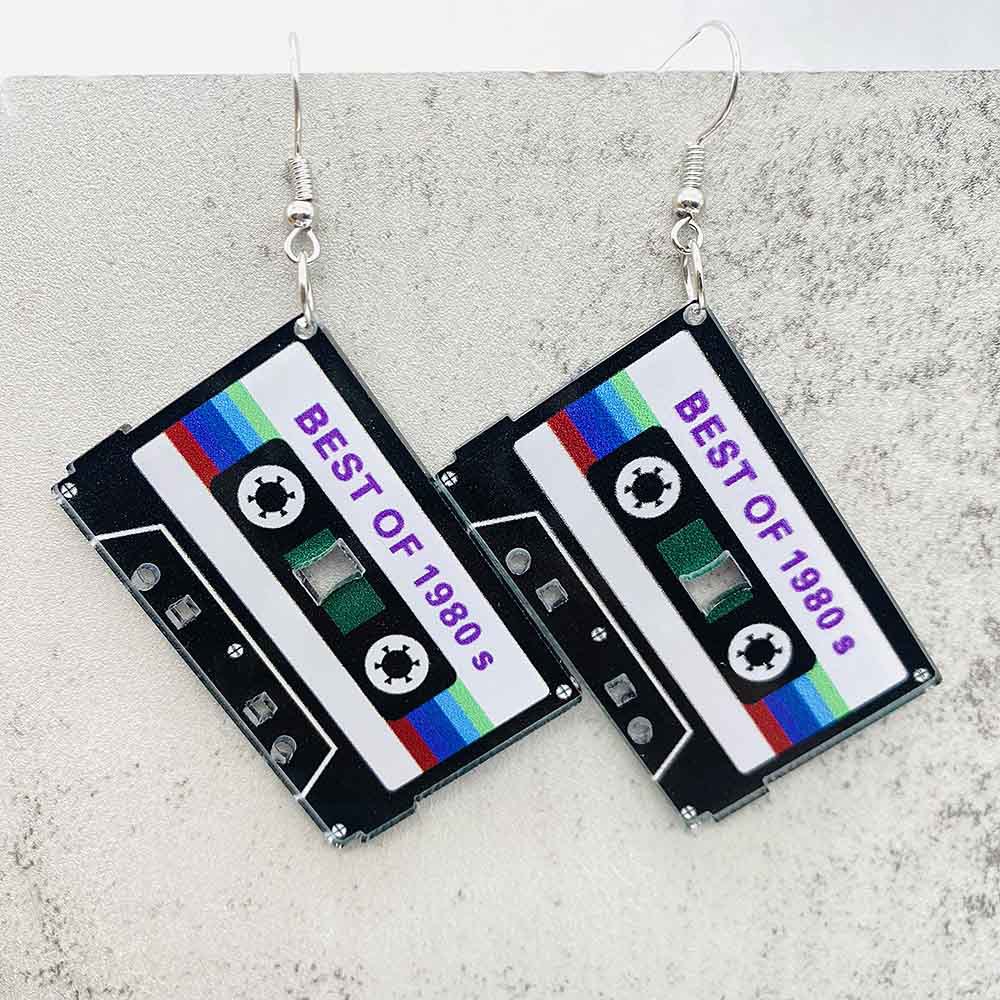 Vintage Cassette Tape Earrings - Women'S Accessories In The 80S avaliação e preço