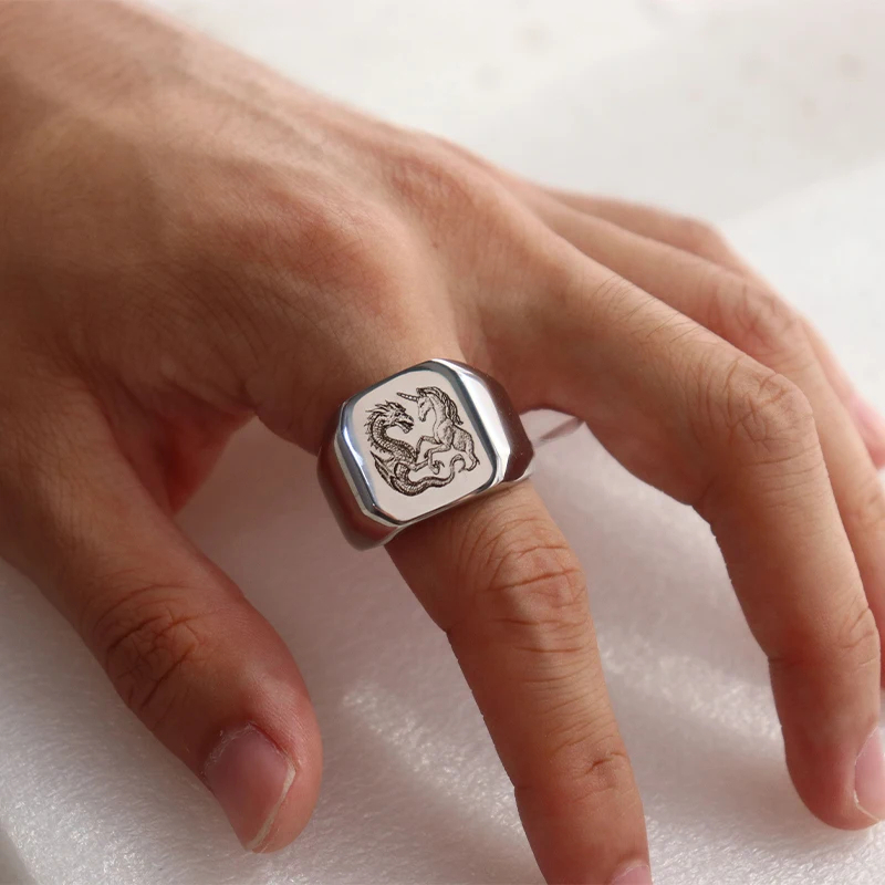 Stainless Steel Jewelry anillo - Women Accessories Logo avaliação e preço